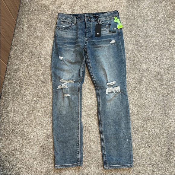 Kut from the Kloth Denim - Kut from the Kloth Men's Blue Distressed Slim Jeans